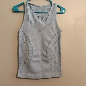 Alo Yoga Lark Cut Out Slash Tank Top light Ice Blue Size XS SM see measurements